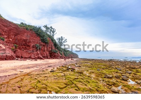 Red cliffs beach or Pha Daeng Beach at Bang Saphan Noi District in Prachuap Khiri Khan Province, Southern Thailand