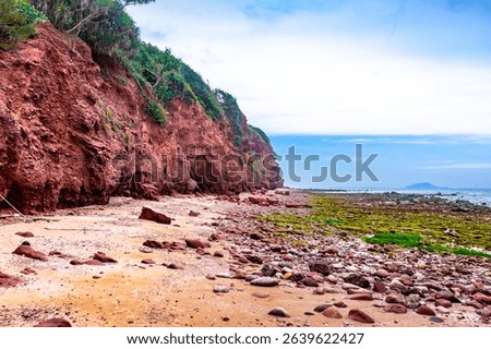 Red cliffs beach or Pha Daeng Beach at Bang Saphan Noi District in Prachuap Khiri Khan Province, Southern Thailand