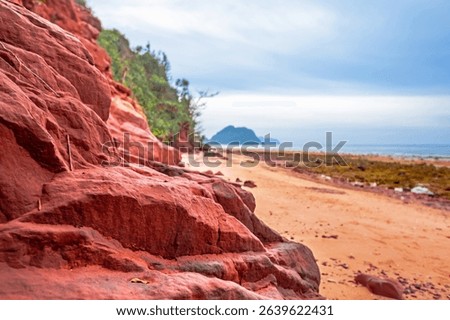 Red cliffs beach or Pha Daeng Beach at Bang Saphan Noi District in Prachuap Khiri Khan Province, Southern Thailand