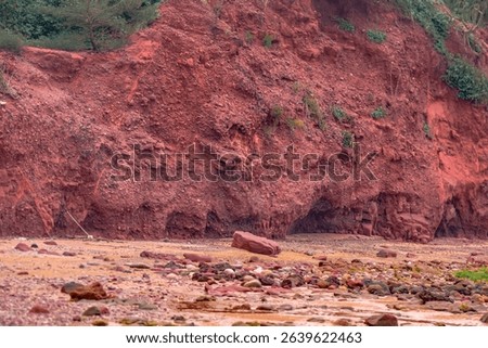 Red cliffs beach or Pha Daeng Beach at Bang Saphan Noi District in Prachuap Khiri Khan Province, Southern Thailand