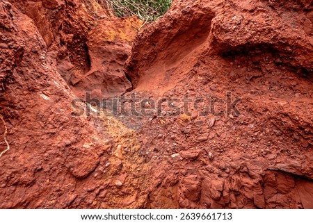Red cliffs beach or Pha Daeng Beach at Bang Saphan Noi District in Prachuap Khiri Khan Province, Southern Thailand
