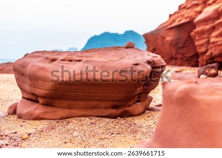 Red cliffs beach or Pha Daeng Beach at Bang Saphan Noi District in Prachuap Khiri Khan Province, Southern Thailand