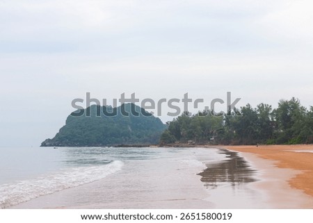 Red cliffs beach or Pha Daeng Beach at Bang Saphan Noi District in Prachuap Khiri Khan Province, Southern Thailand
