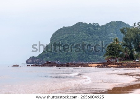 Red cliffs beach or Pha Daeng Beach at Bang Saphan Noi District in Prachuap Khiri Khan Province, Southern Thailand