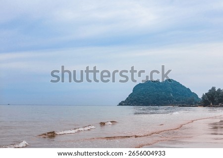 Red cliffs beach or Pha Daeng Beach at Bang Saphan Noi District in Prachuap Khiri Khan Province, Southern Thailand