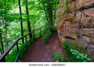 Red Cliffs, Which Are Named After The Red Sandstone, Is A Mysterious And Romantic Place For Lovers. The Colour Red Is Known As The Colour Of Love And Life. Near Gauja River In Latvia.