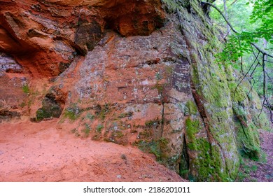 Red Cliffs, Which Are Named After The Red Sandstone, Is A Mysterious And Romantic Place For Lovers. The Colour Red Is Known As The Colour Of Love And Life. Near Gauja River In Latvia.