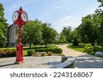 Red Clock at Indiana University college campus