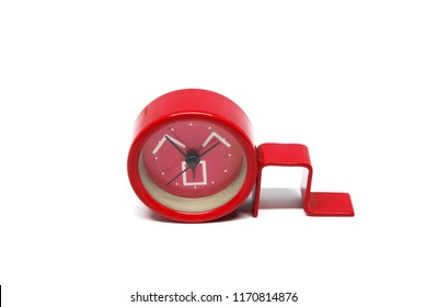 Red Clock object isolated white background