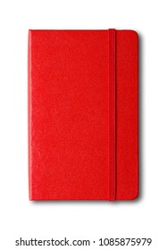 Red Closed Notebook Mockup Isolated On White