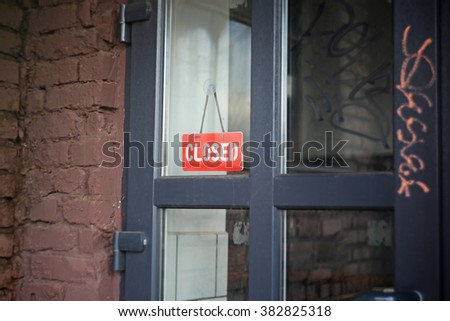 Similar – Store closed sign board hanging on the door