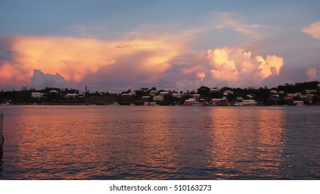 Red Clouds Sunset In Hamilton Harbour Bermuda