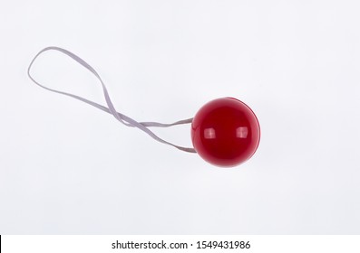 Red Clown Nose Isolated On White Background