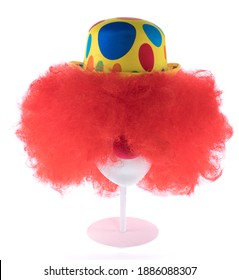 Red Clown Wig Isolated On White Background