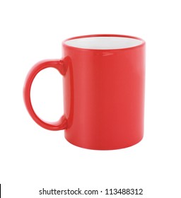 Red Coffee Cup Isolated With Clipping Path Included
