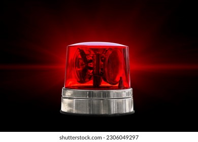Red Color Emergency Light Warning Vehicular Police Alarm Siren Buzzer Isolated with Clipping path. - Shutterstock ID 2306049297