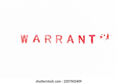 Red Color Ink Rubber Stamp In Word Warrant On White Paper Background