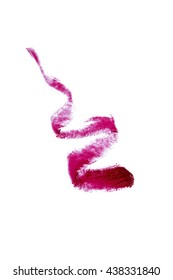 Red Color Lipgloss Brush Stroke On Background