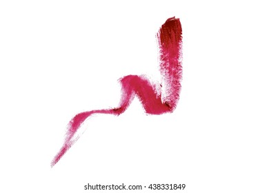 Red Color Lipgloss Brush Stroke On Background