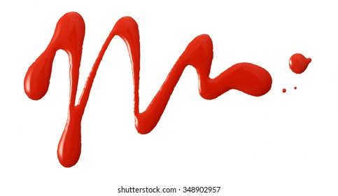 Red Color Nail Vanish In Abstract Shape