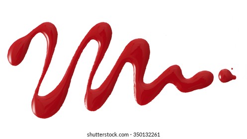 Red Color Nail Vanish In Abstract Shape