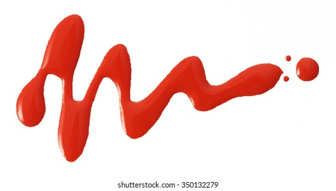 Red Color Nail Vanish In Abstract Shape