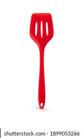 Red Color Spatula On White Background