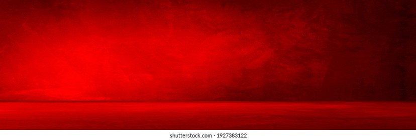 Red concrete wall and floor with light and shadow backgrounds, use for product display for presentation and cover banner design. - Shutterstock ID 1927383122