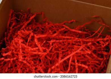 Red Confetti Shredded Crinkle Paper DIY Gift Box Filling With Craft Paper