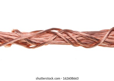 Red Copper Wire Symbol Of Power Transmission 