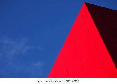 red corner of building