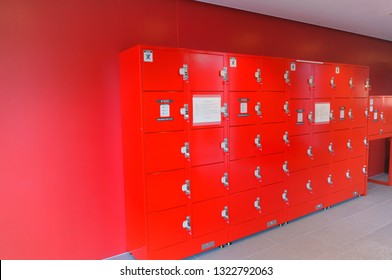 Red corridor and locker