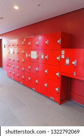 Red corridor and locker