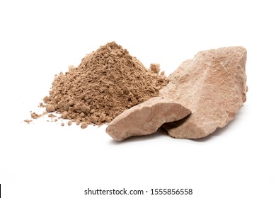 Red Cosmetic Clay In Pieces And Powder