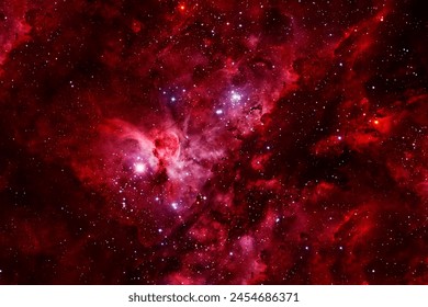 Red cosmic nebula. Elements of this image furnished by NASA. High quality photo