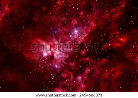 Red cosmic nebula. Elements of this image furnished by NASA. High quality photo