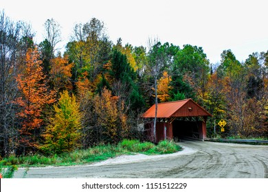 Red Covered Bridge In Vermont