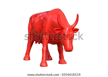 
Red cow isolated