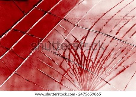 red cracks texture of broken mirror, glass, Horror and Thriller Themes, emergency response to Crime Scenes and Forensic Investigations, friday 13th, visual storytelling