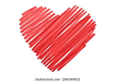 Red Crayon Heart Hand-drawn by a Child - Powered by Shutterstock