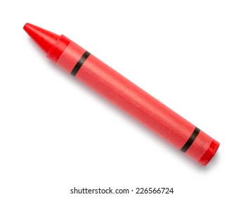 Red Crayon Wax Pencil  Isolated on White Background - Shutterstock ID 226566724