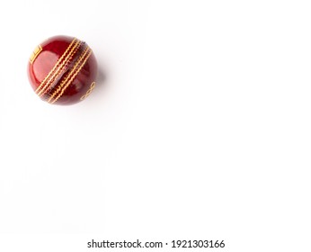 Red Cricket Ball Isolated Stock Image.