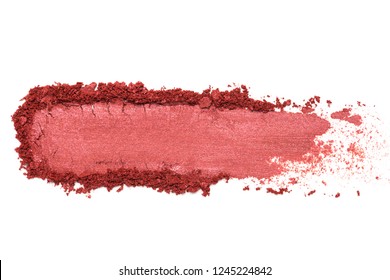 Red Crumbled Eye Shadow Isolated On White Background.