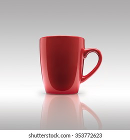 Red Cup Of Coffee On An Isolated Background