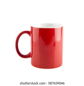 Red Cup Isolated On White Background