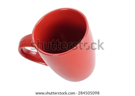 Red cup isolated on white background