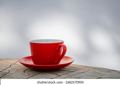 Red cup on white  abstract background  - Powered by Shutterstock