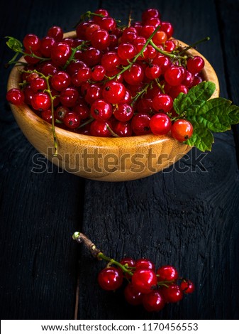 Similar – Ripe red currant berries in a bowl