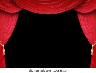 Red Curtain Of A Classical Theater