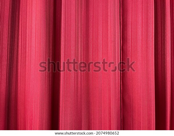 Red Curtain Texture Backgroundred Fabric Background Stock Photo